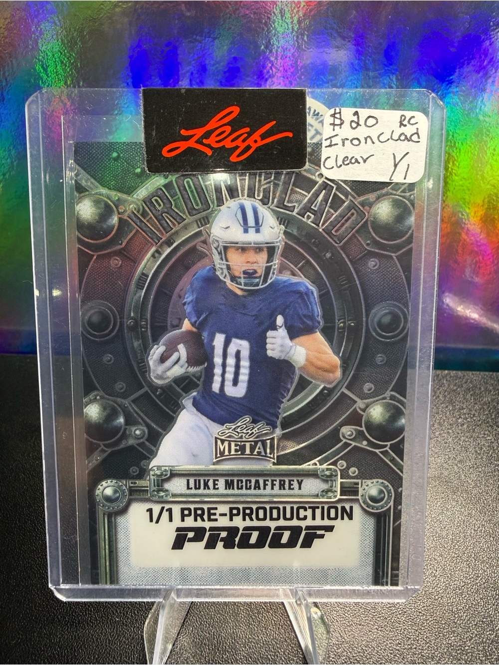Metal Ironclad Luke McCaffrey 1/1 Pre-Production Proof Card -Collectibles-Silver